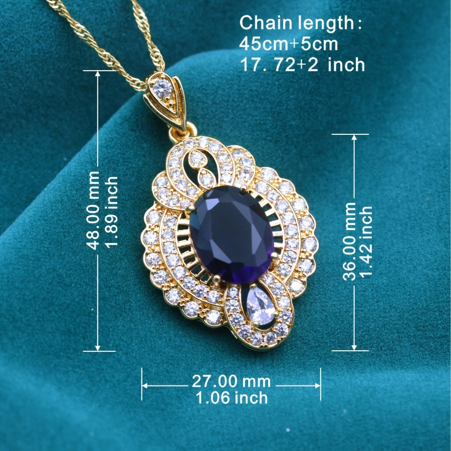 Vintage Elegant Gold-Plated Copper Pendant