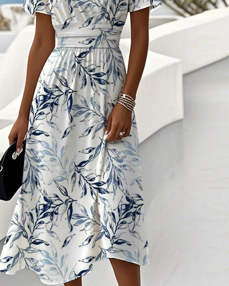 Anna-Berg | Elegant Dress With Botanical Print