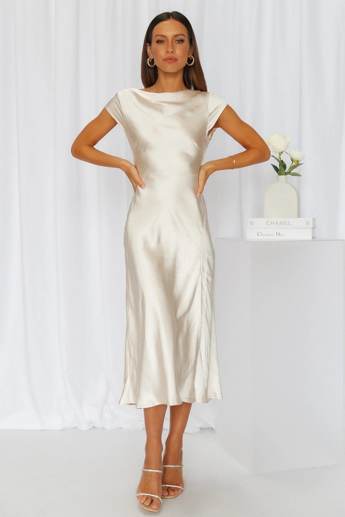 Anna-Berg | Slip Dress – Midi Length, Minimalist Silhouette