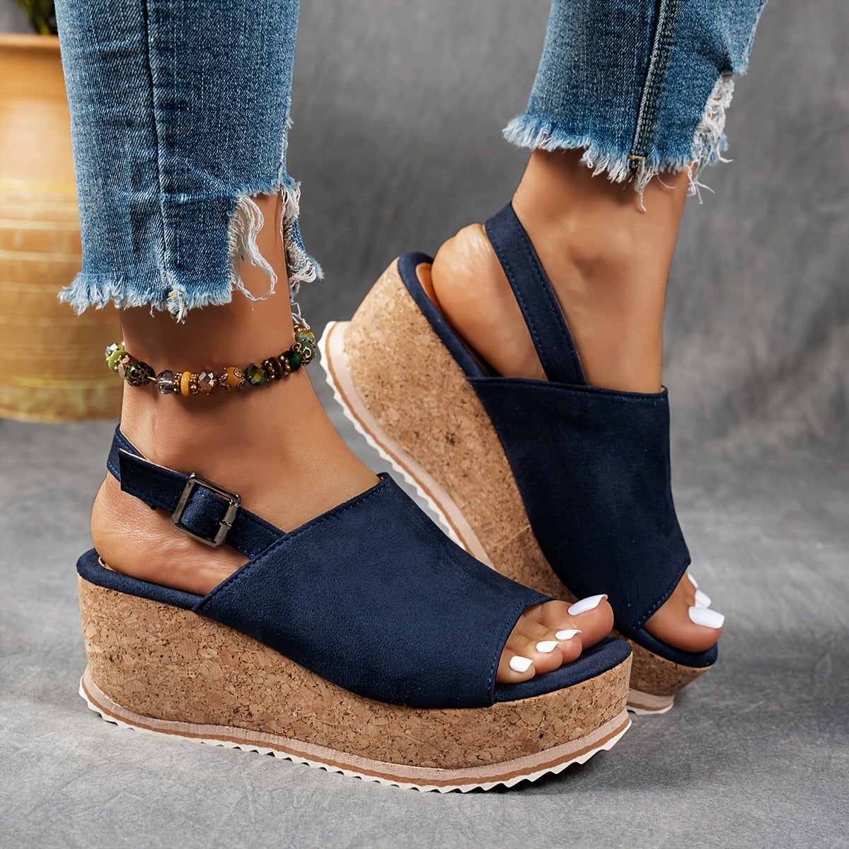 Anna-Berg | Graceful Platform Adjustable Buckle Sandals