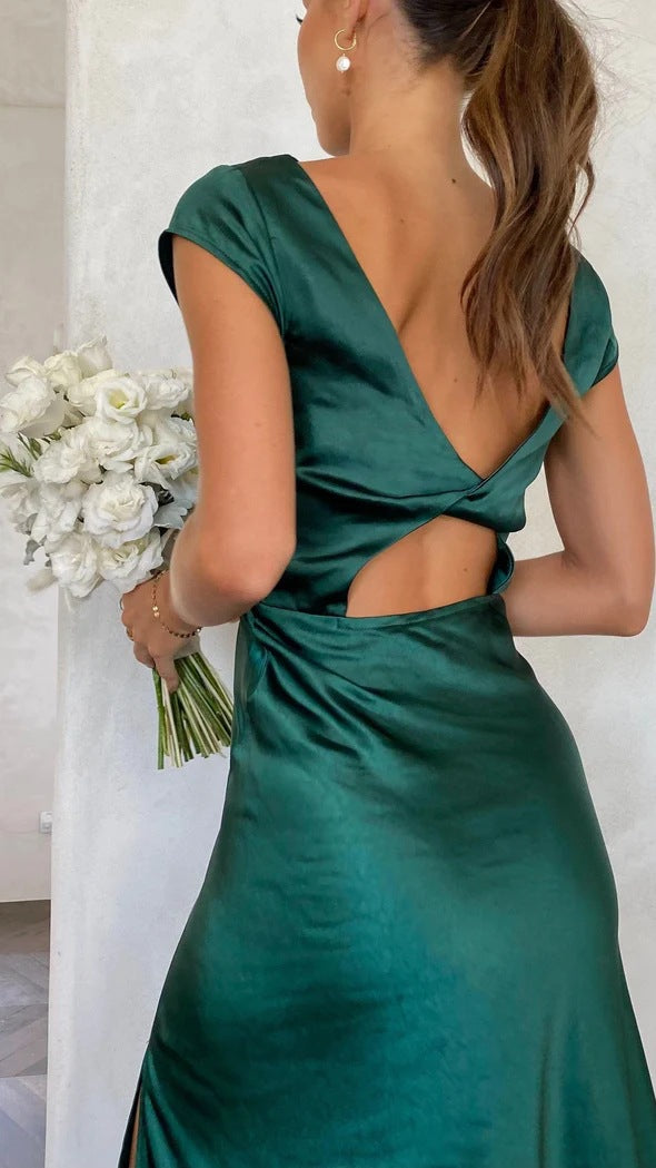 Anna-Berg | Slip Dress – Midi Length, Minimalist Silhouette