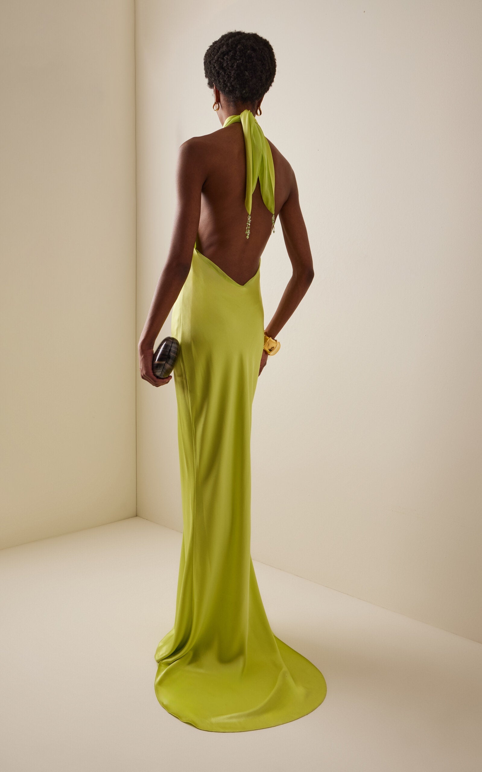 Anna-Berg | Cross-Halter Satin Dress