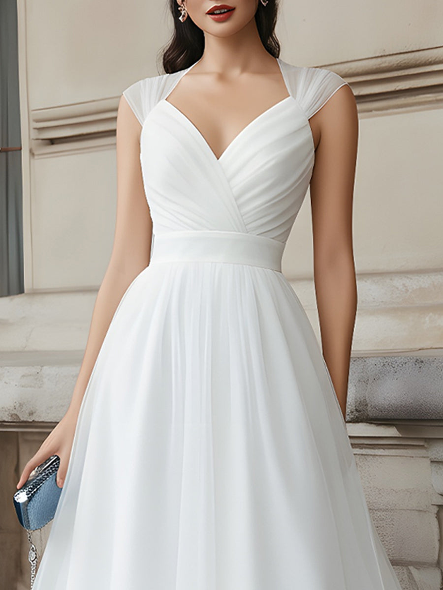 Anna-Berg | V-Neck Pleated Dress