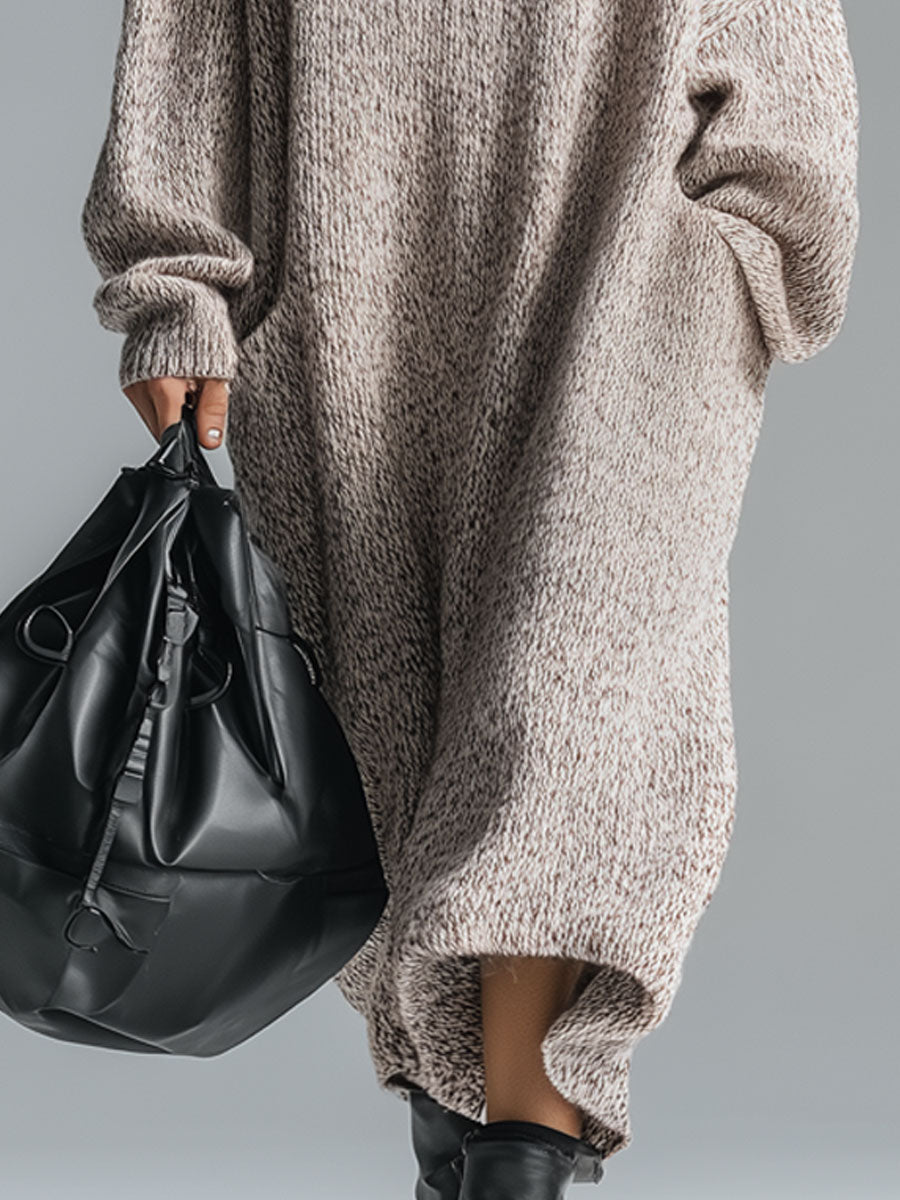 Anna-Berg | Grey Knit Floral Dress