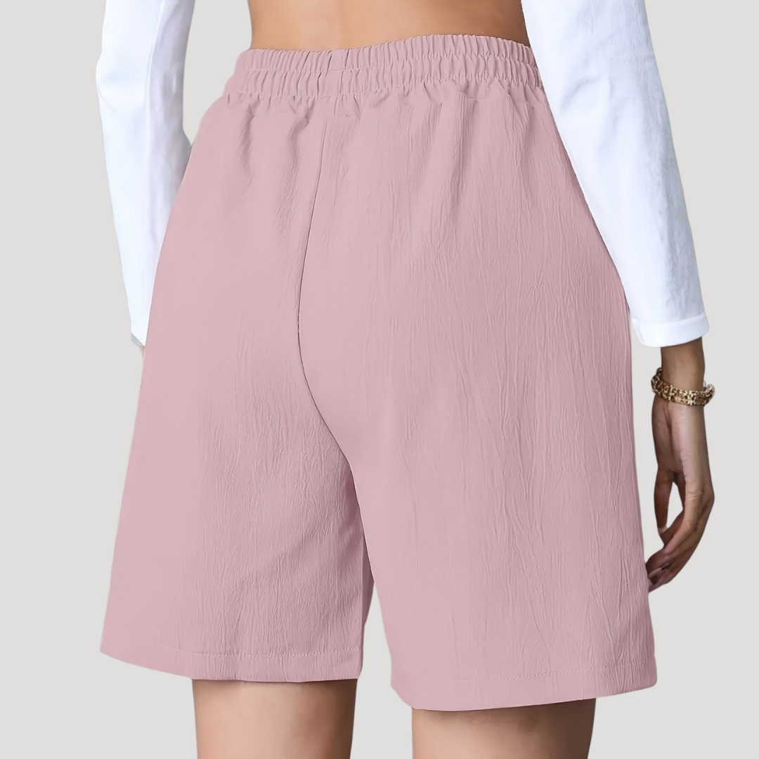 Anna-Berg | Refined Drawstring Wide Leg Relaxed Shorts