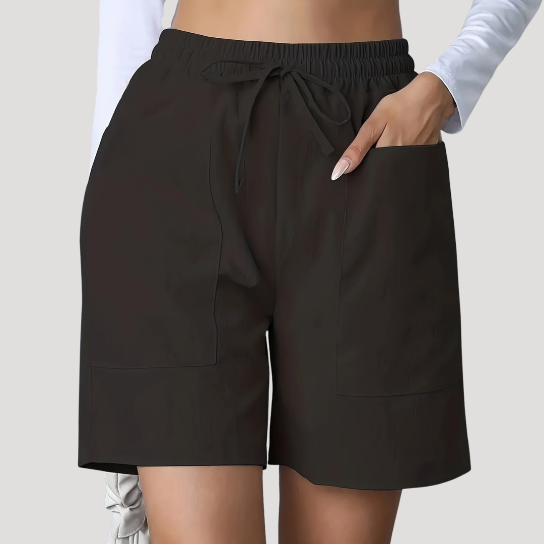 Anna-Berg | Refined Drawstring Wide Leg Relaxed Shorts