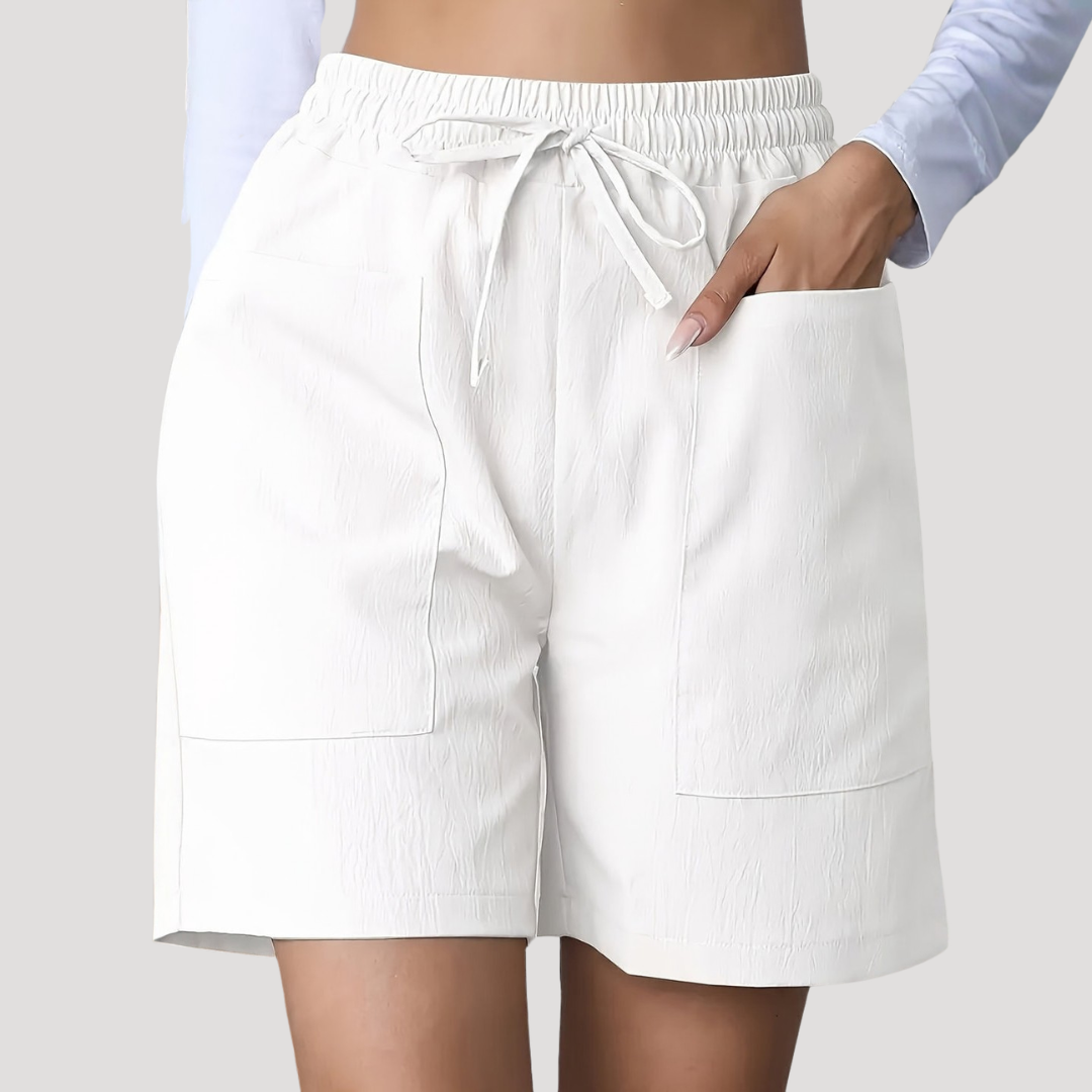 Anna-Berg | Refined Drawstring Wide Leg Relaxed Shorts