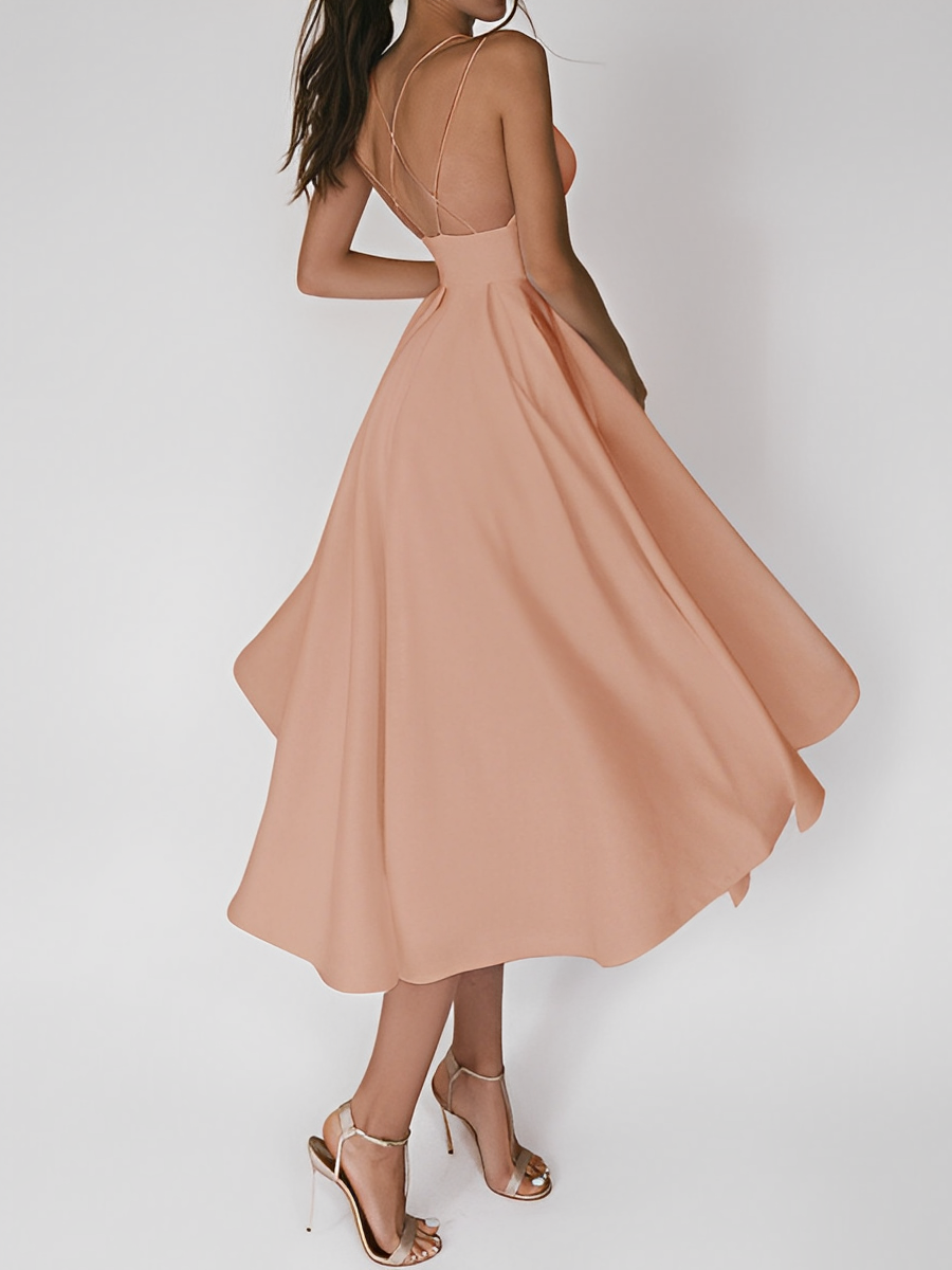 Anna-Berg | Elegant Strappy Back Midi Dress in a Flattering Cut