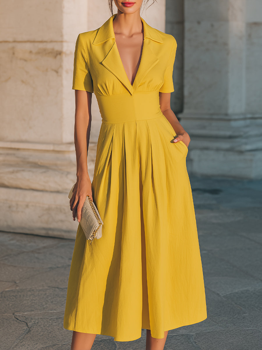 Anna-Berg | Collared Short-Sleeve Dress