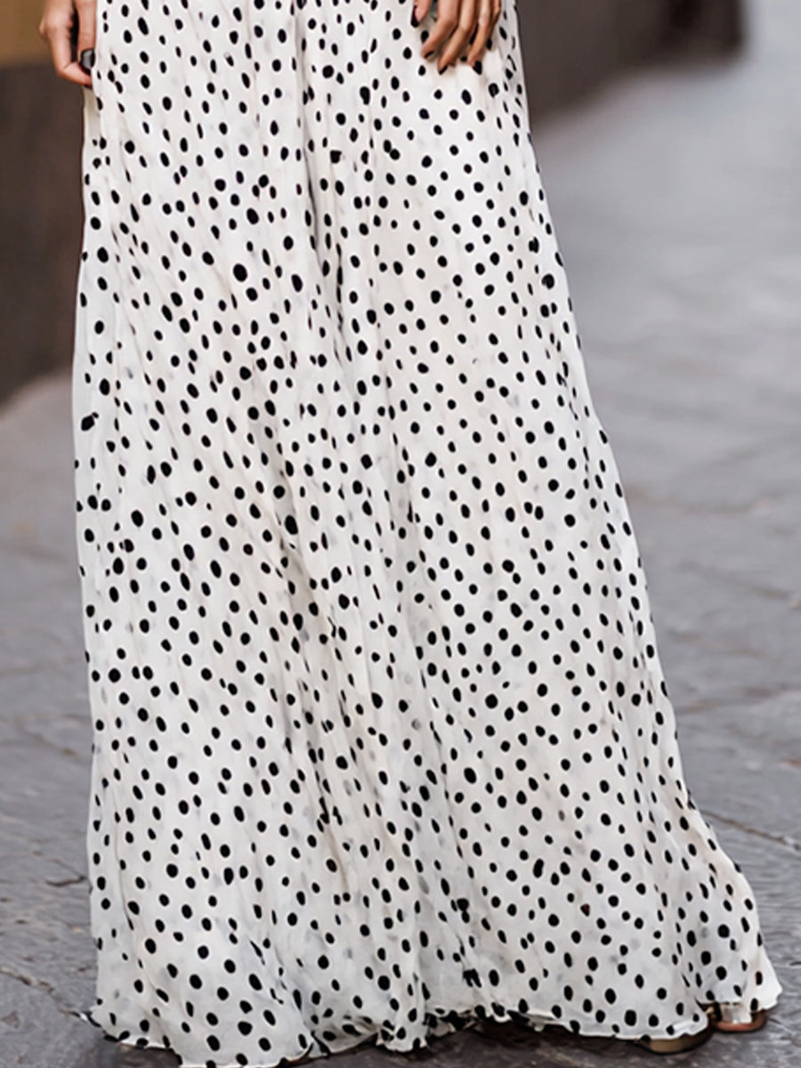 Anna-Berg | Elegant Polka Dot Halter Dress