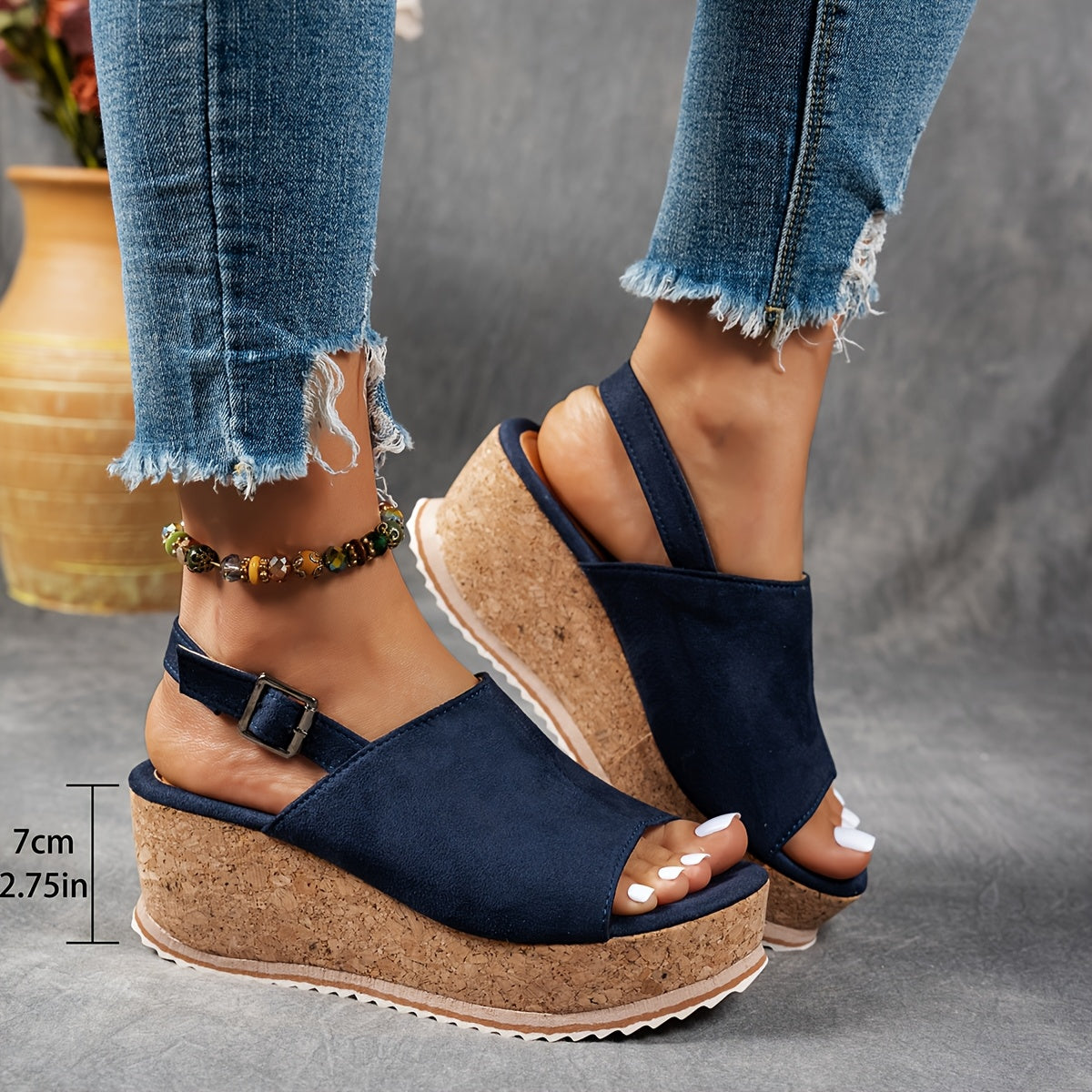Anna-Berg | Graceful Platform Adjustable Buckle Sandals