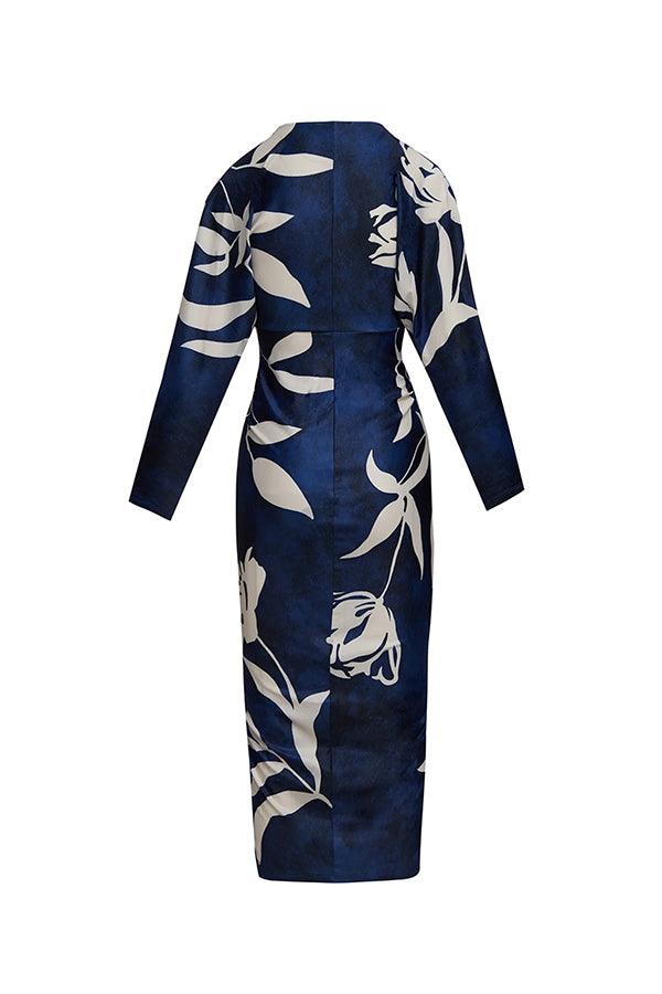 Anna-Berg | Effortless Unique Print Dolman Midi Dress