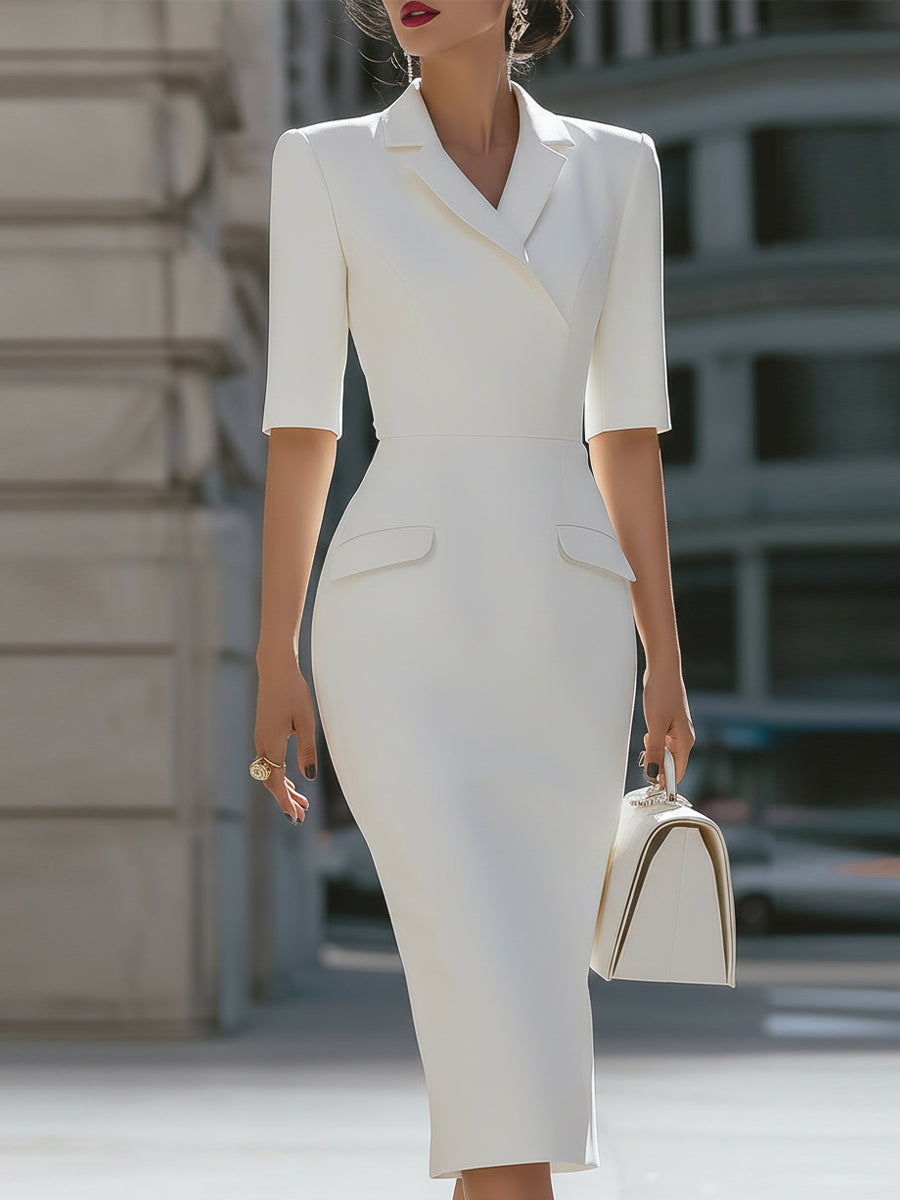 Anna-Berg | White Tailored Blazer Dress