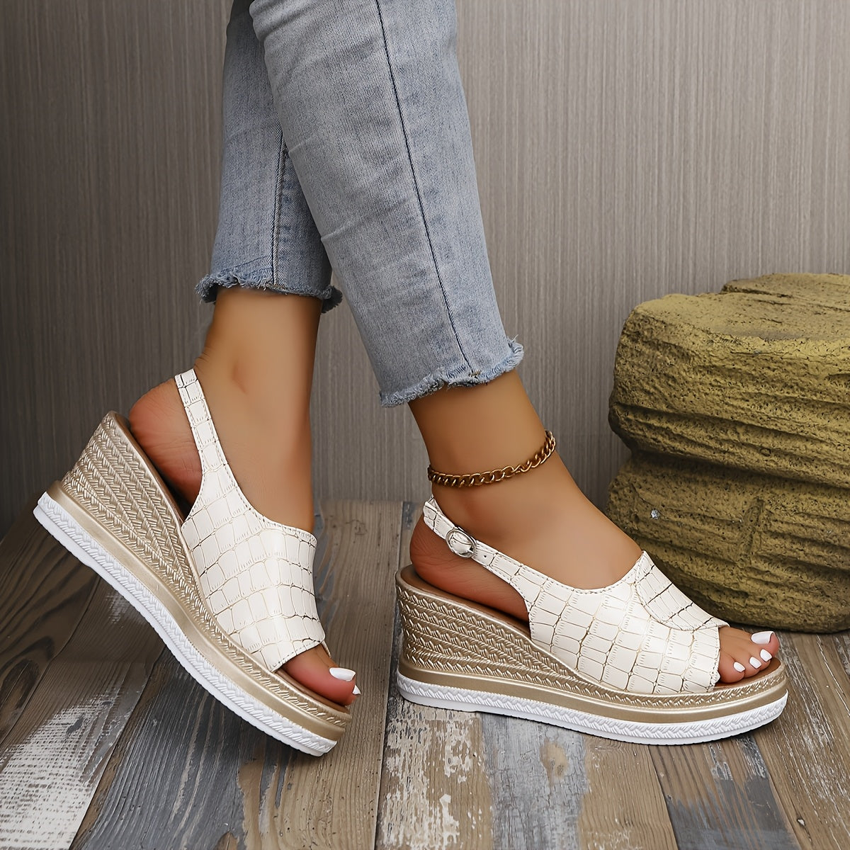 Anna-Berg | Refined Wedge Sandals with Graceful Drape