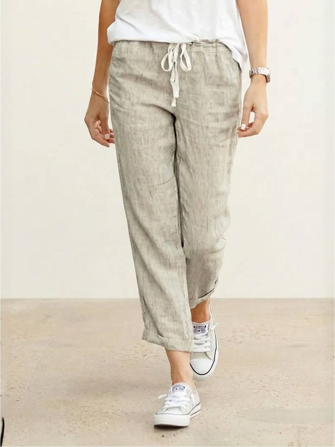 Anna-Berg | Effortless Casual Drawstring Straight-Leg Casual Pants