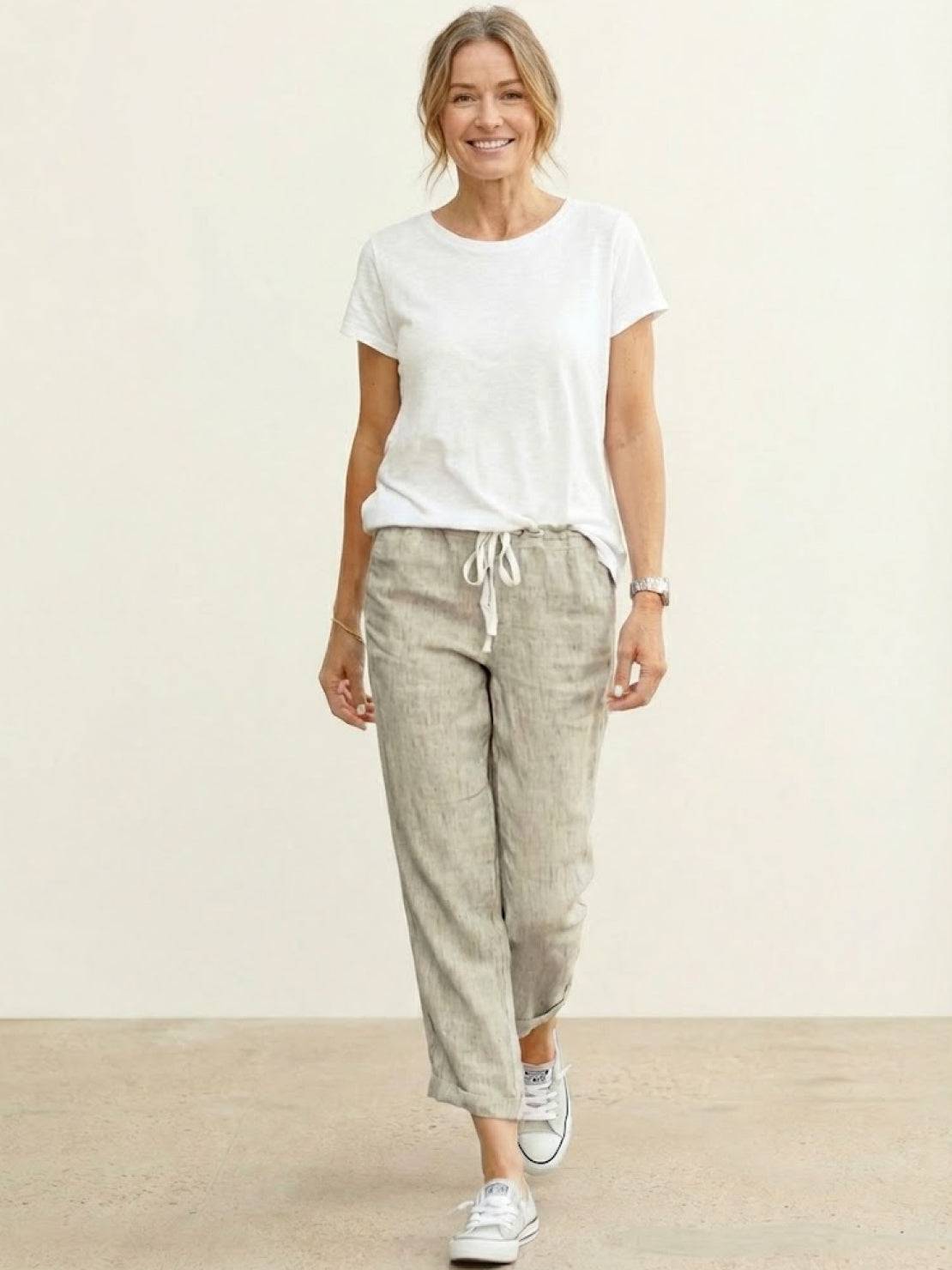 Anna-Berg | Effortless Casual Drawstring Straight-Leg Casual Pants