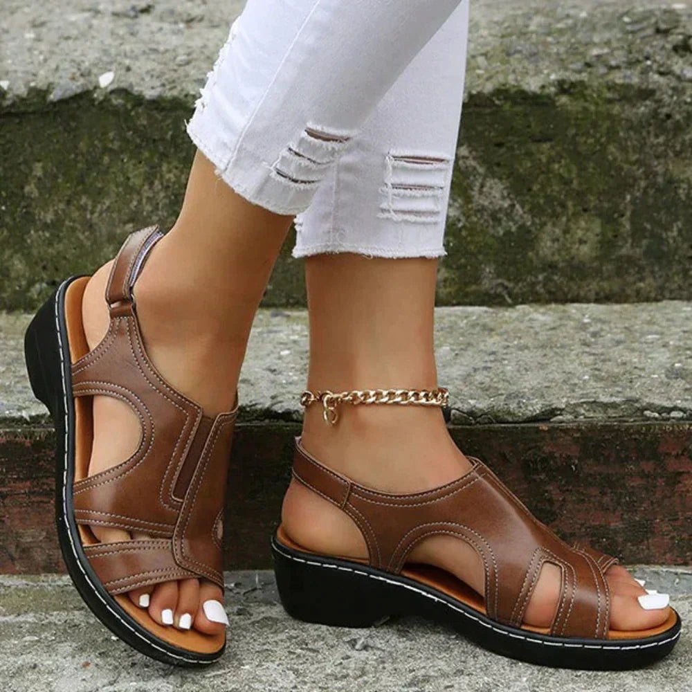 Anna-Berg | Sculpted Adjustable Sandals with Graceful Drape