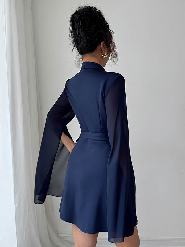 Anna-Berg | A-Line Elasticated Waist Interlace See-Through Dress