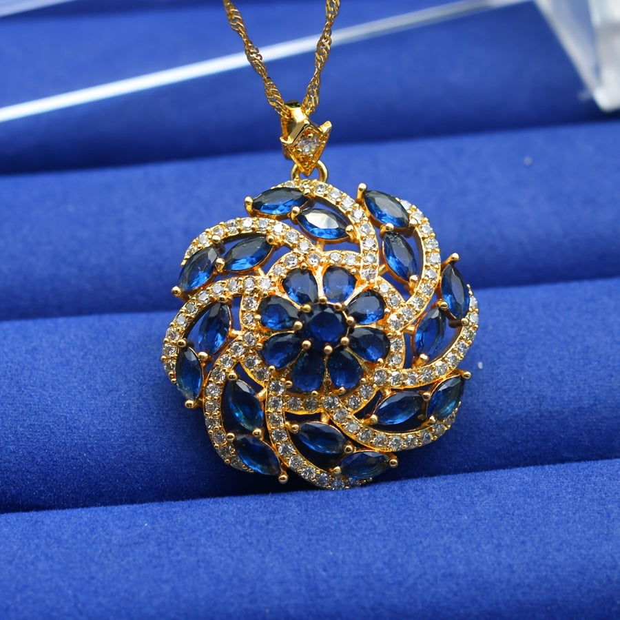 Elegant Multicolored Cubic Zirconia Pendant Necklace