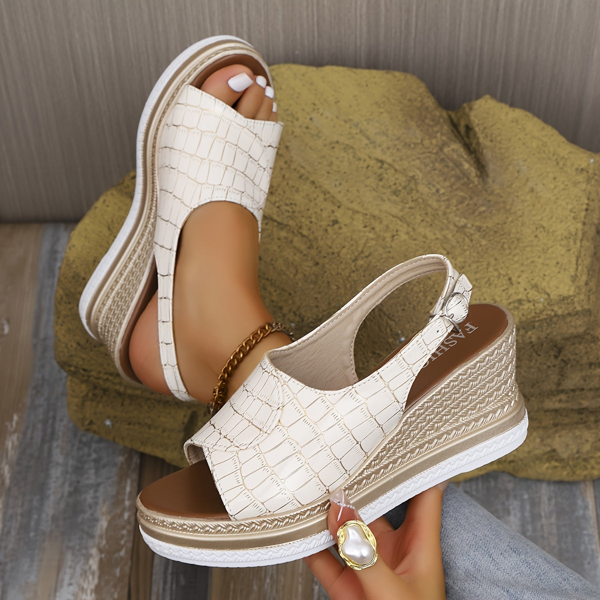 Anna-Berg | Refined Wedge Sandals with Graceful Drape