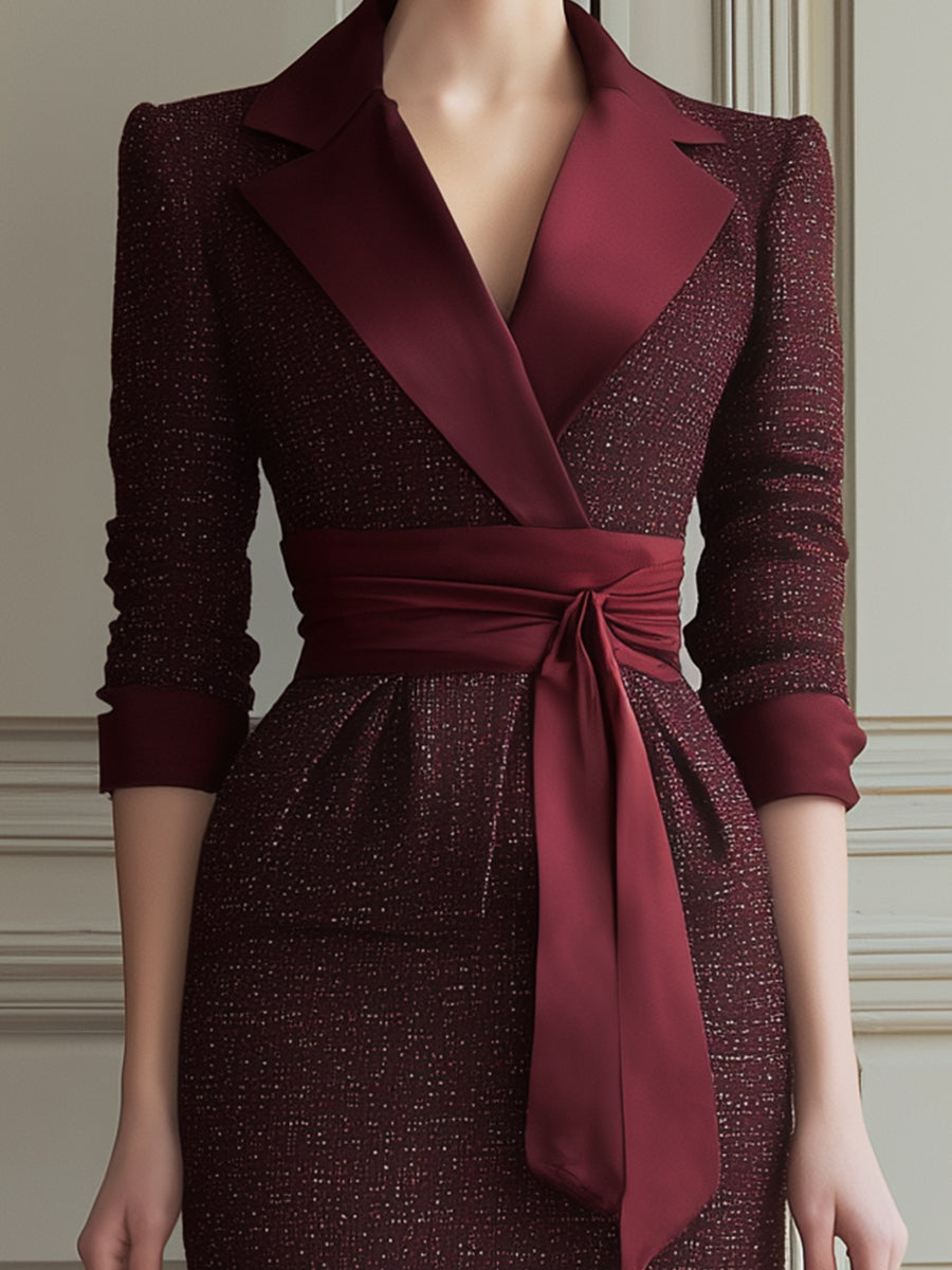 Anna-Berg | Burgundy Tailored Wrap Dress