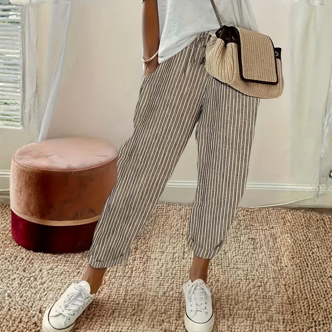 Anna-Berg | Refined Striped Wide Leg Pants for Every Occasion