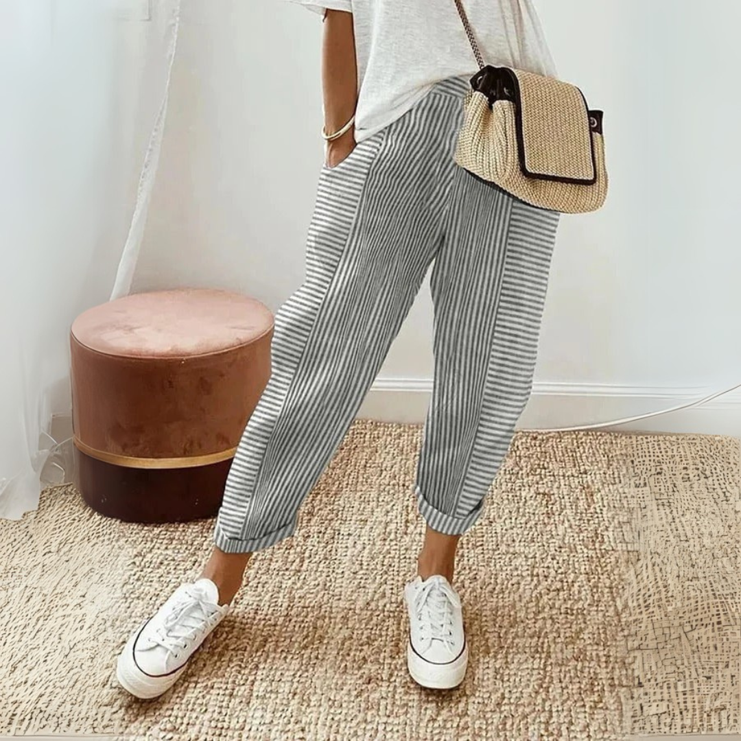 Anna-Berg | Refined Striped Wide Leg Pants for Every Occasion