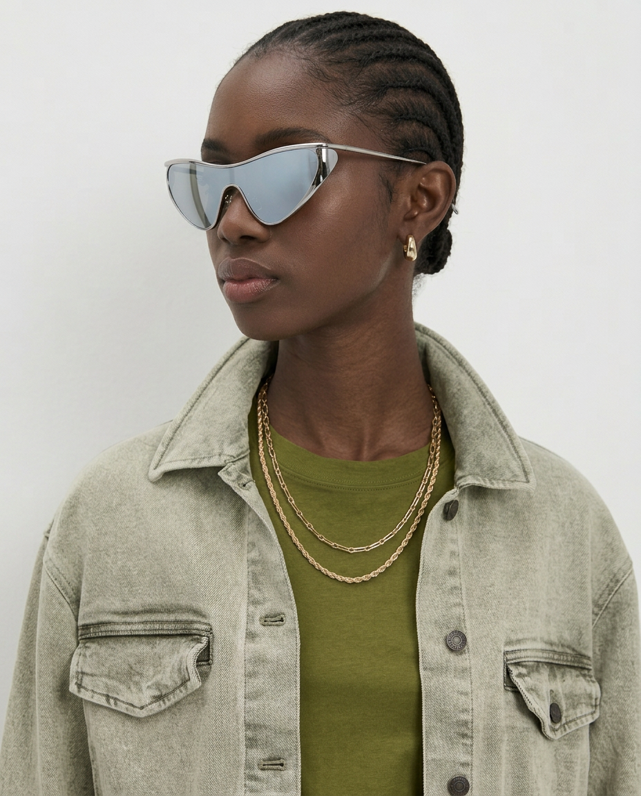 Anna-Berg | Gold Aviator Polarized Metal Frame Sunglasses