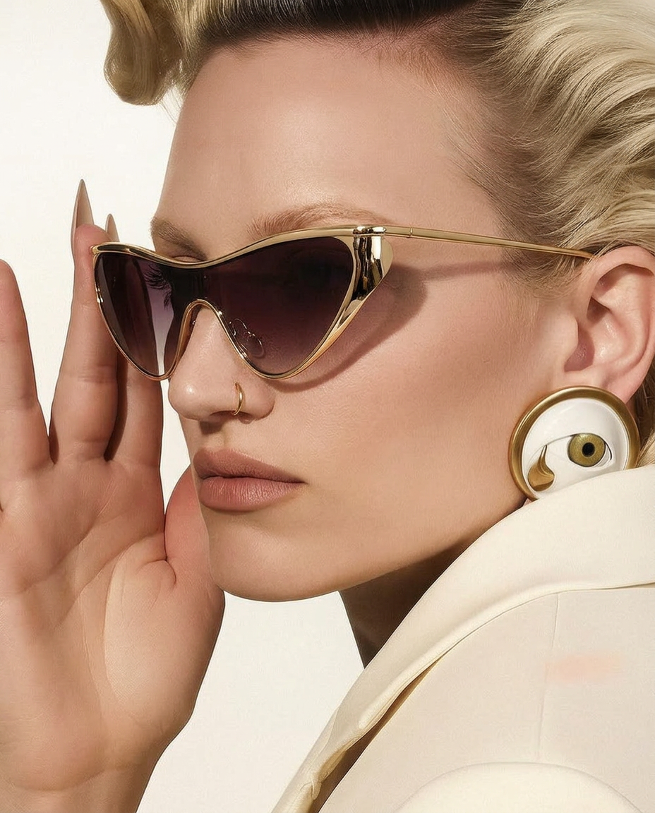 Anna-Berg | Gold Aviator Polarized Metal Frame Sunglasses