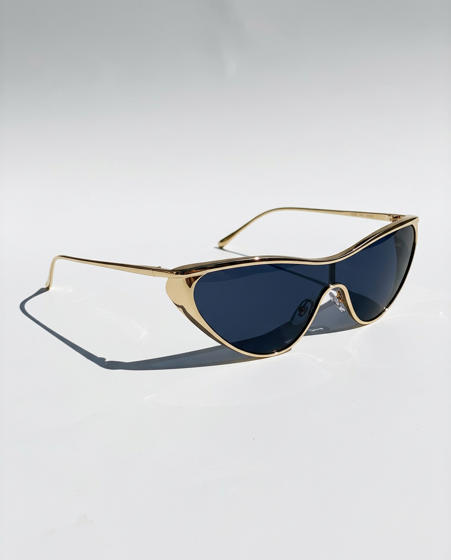 Anna-Berg | Gold Aviator Polarized Metal Frame Sunglasses