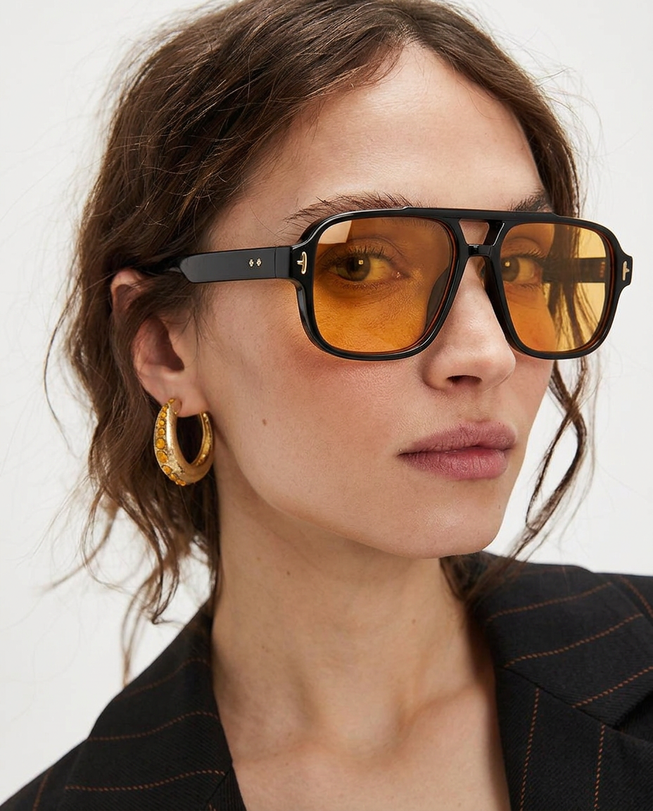 Anna-Berg | Black Square Acetate Frames
