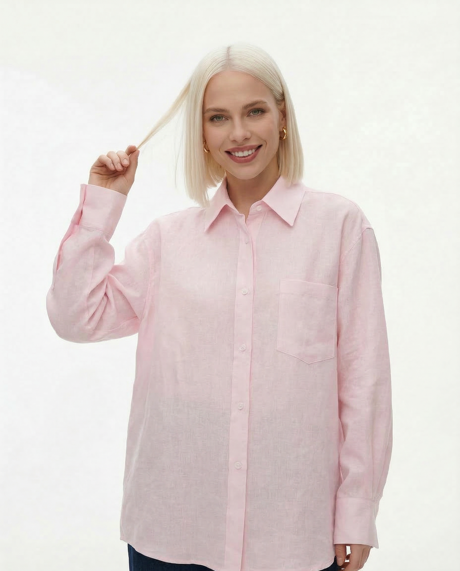 Anna-Berg | Oversized Button-Up Linen Blouse