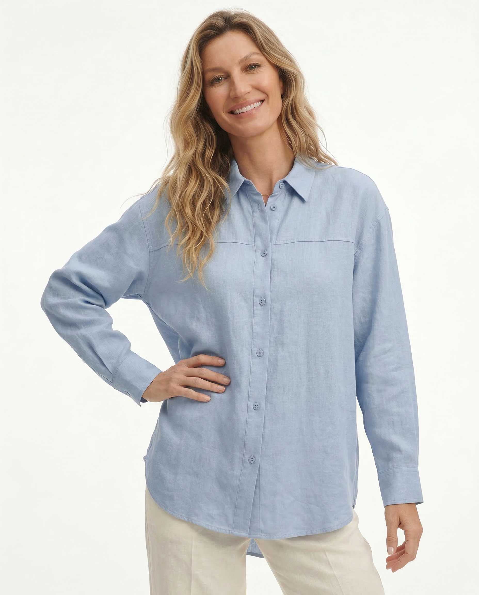 Anna-Berg | Oversized Button-Up Linen Blouse