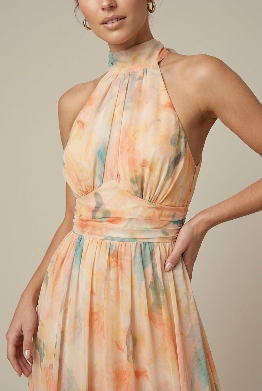 Anna-Berg | Floral Halter Neck Dress