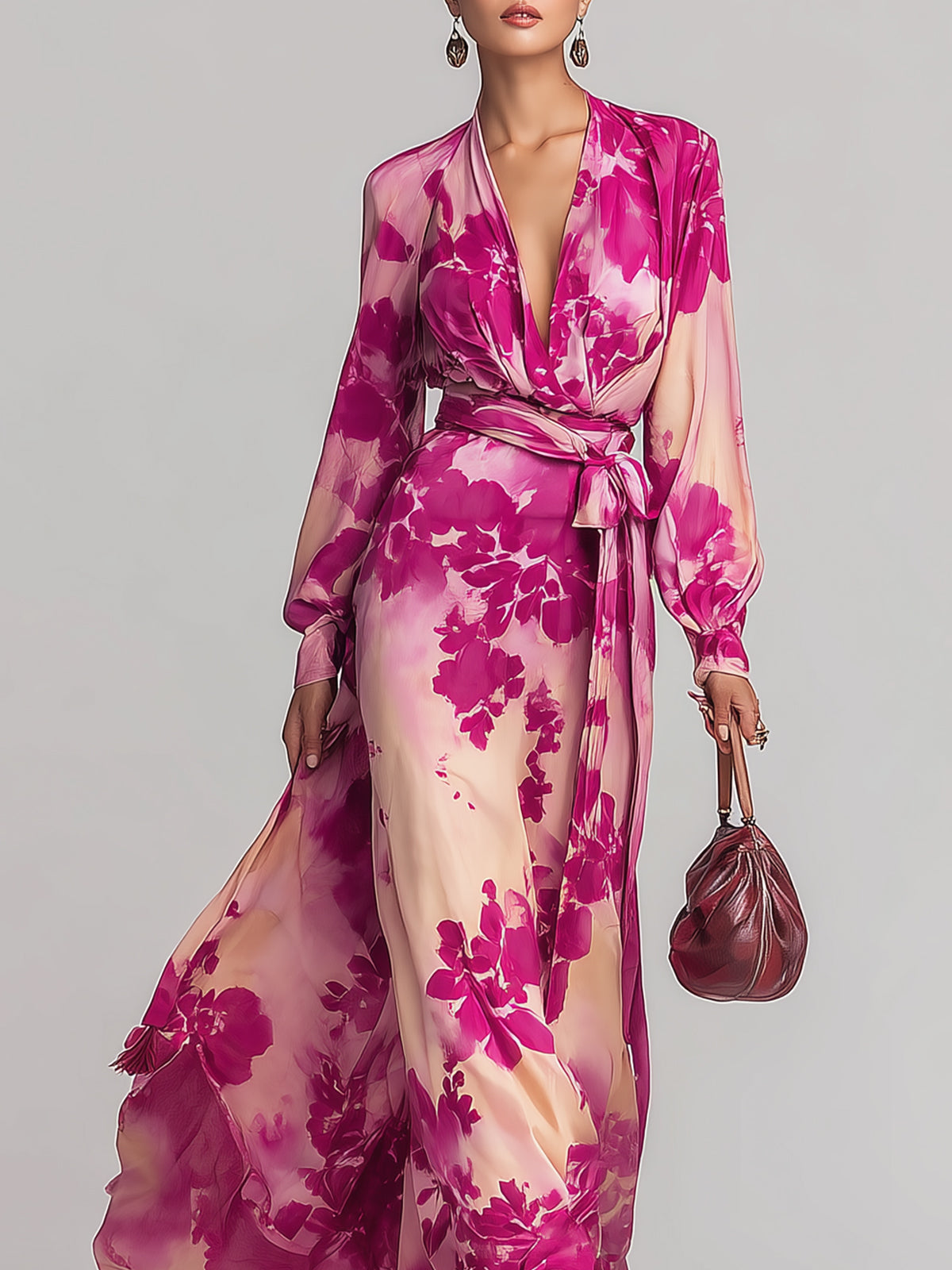 Anna-Berg | Red V-Neck Dress