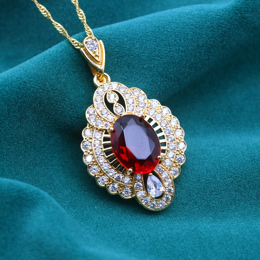 Vintage Elegant Gold-Plated Copper Pendant