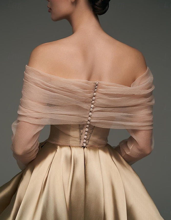 Anna-Berg | Pink Satin Strapless A-Line Shawl Dress