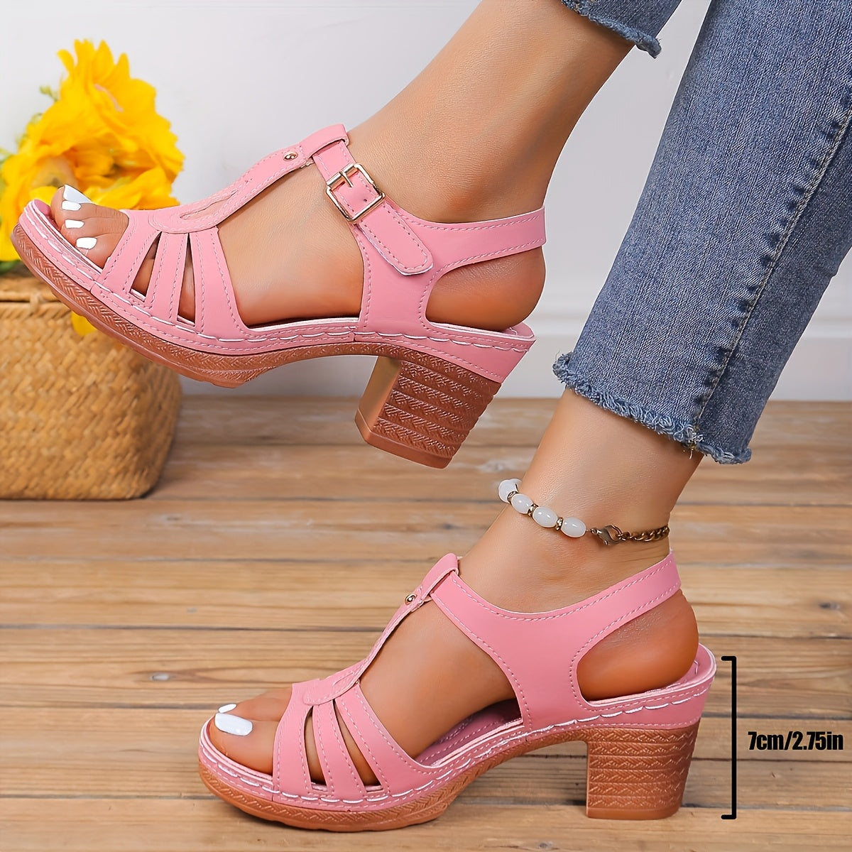 Anna-Berg | Sophisticated Block Heel Cushioned Sandals