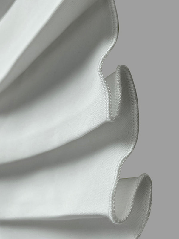 Anna-Berg | Flared Sleeves Half Pleated Split-Joint Dress