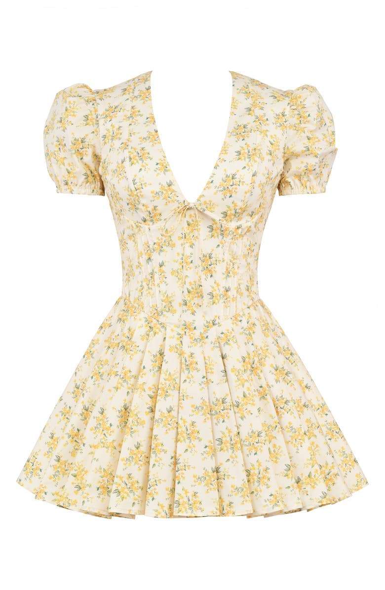 Anna-Berg | Floral V-Neck Corset Dress