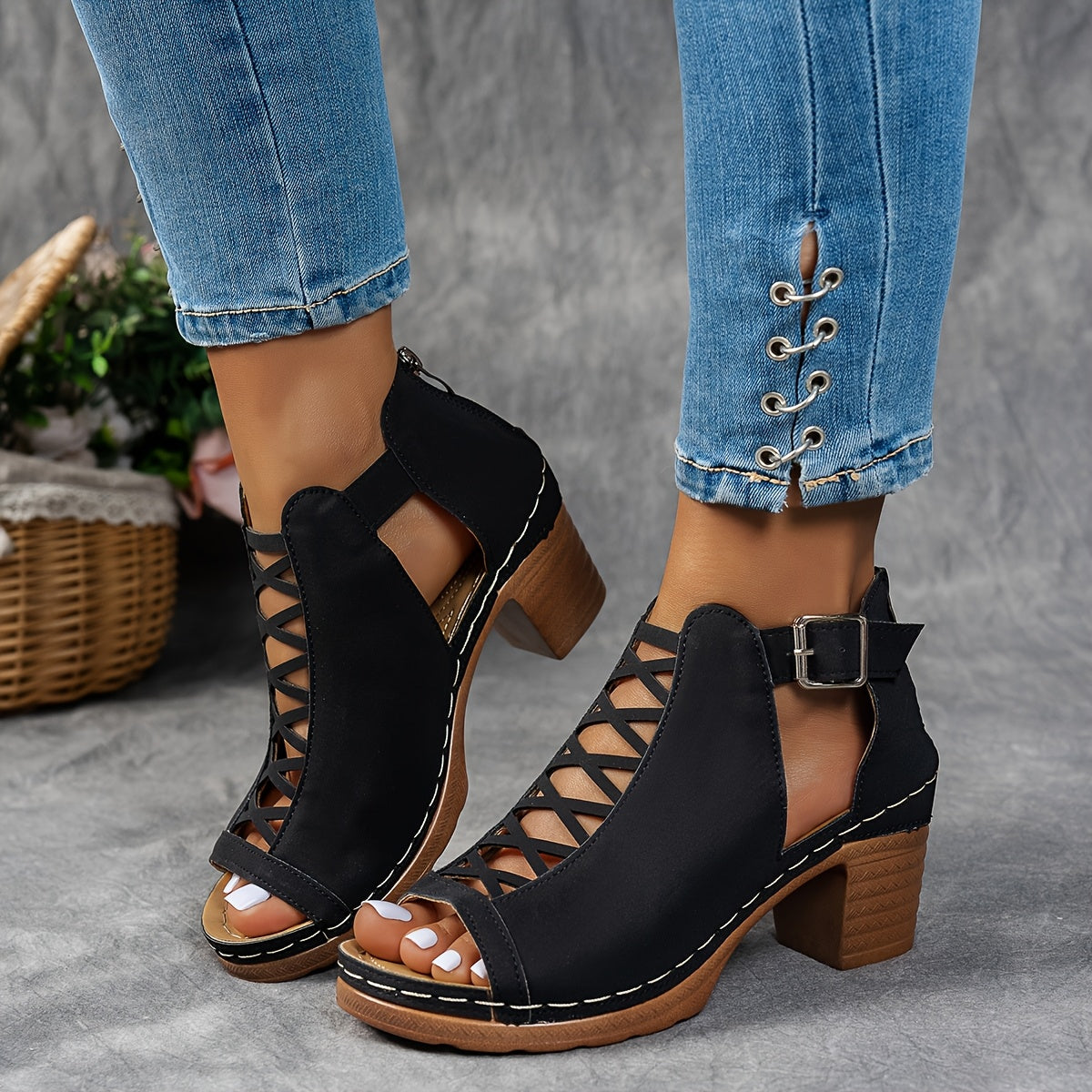 Anna-Berg | Elegant Cushioned Adjustable Sandals with Graceful Drape