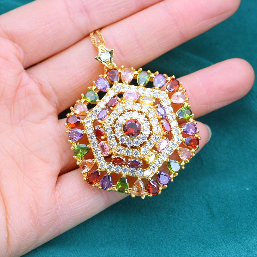 Elegant Hanging Necklace with Synthetic Cubic Zirconia