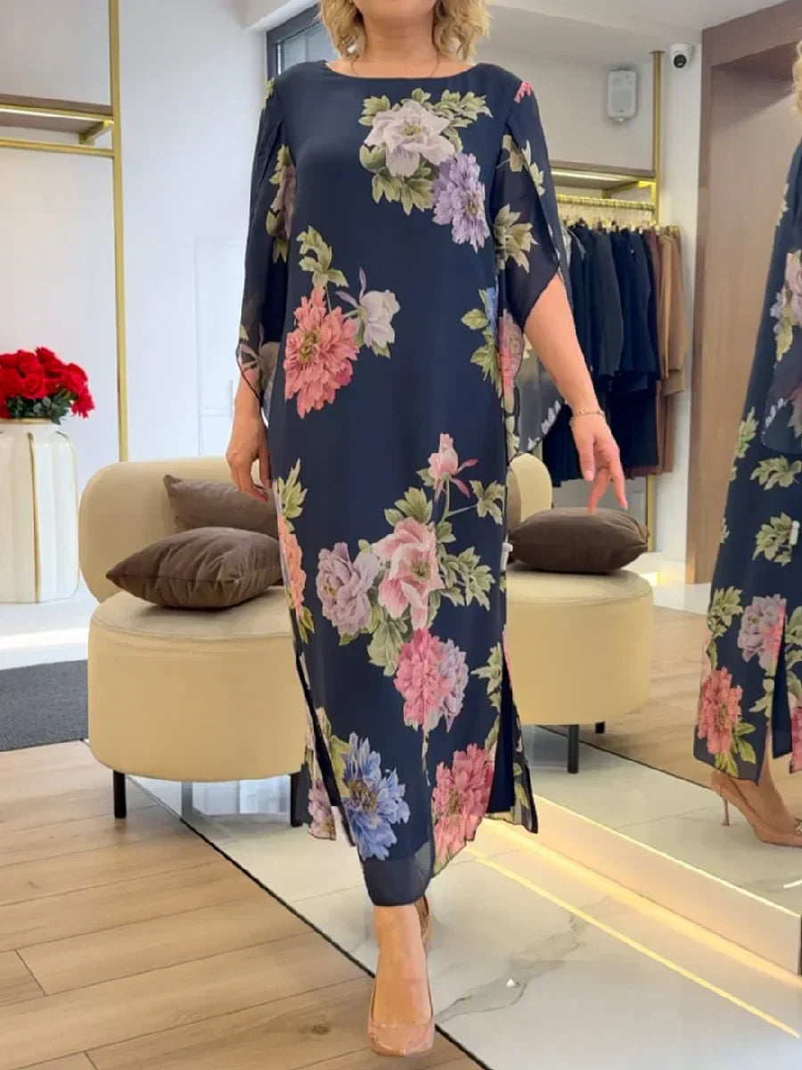 Anna-Berg | Elegant Light Maxi Dress With Floral Print For Ultimate Comfort