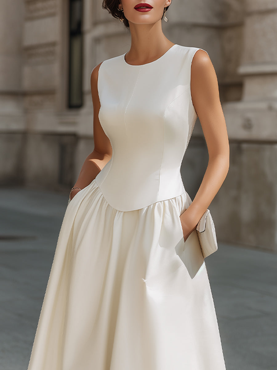 Anna-Berg | Sleeveless Structured Waist Fit Dress