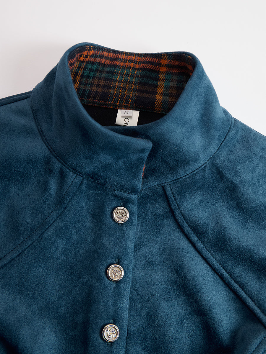 Anna-Berg | Blue Faux Suede Casual Dress
