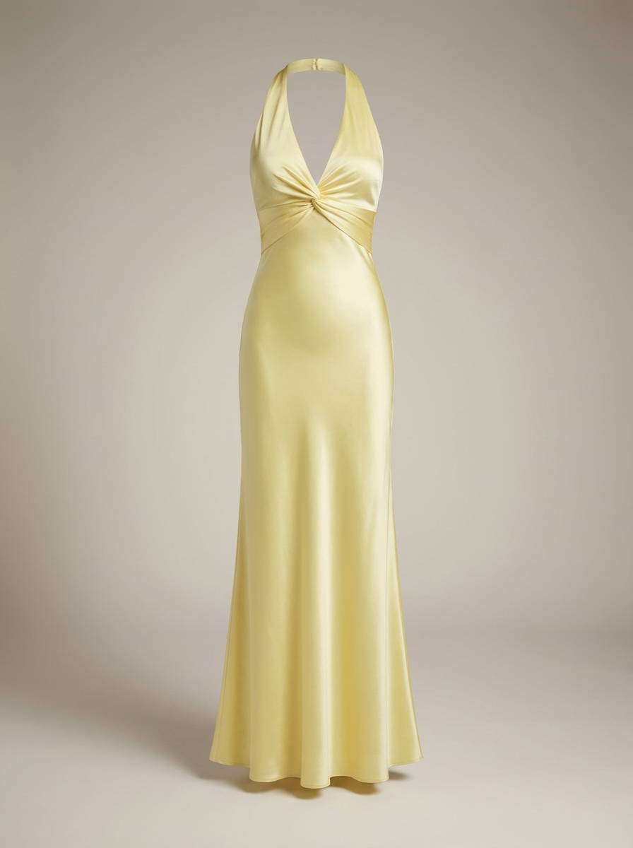 Anna-Berg | Fitted Halter Neck Elegant Formal Dress
