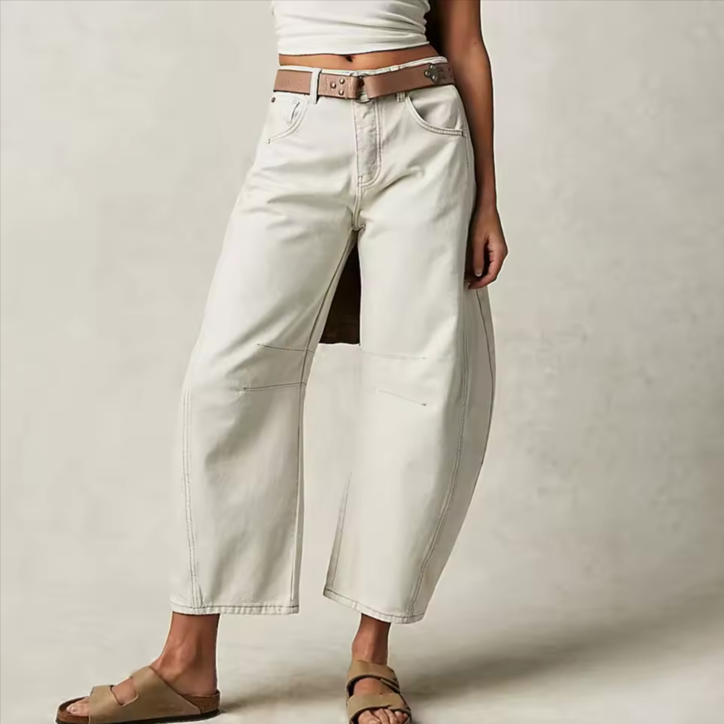 Anna-Berg | Blue Barrel-Leg Denim Jeans