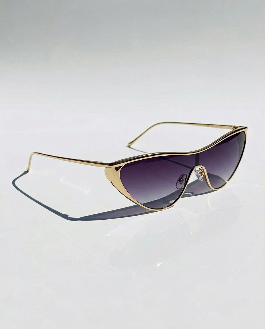 Anna-Berg | Gold Aviator Polarized Metal Frame Sunglasses