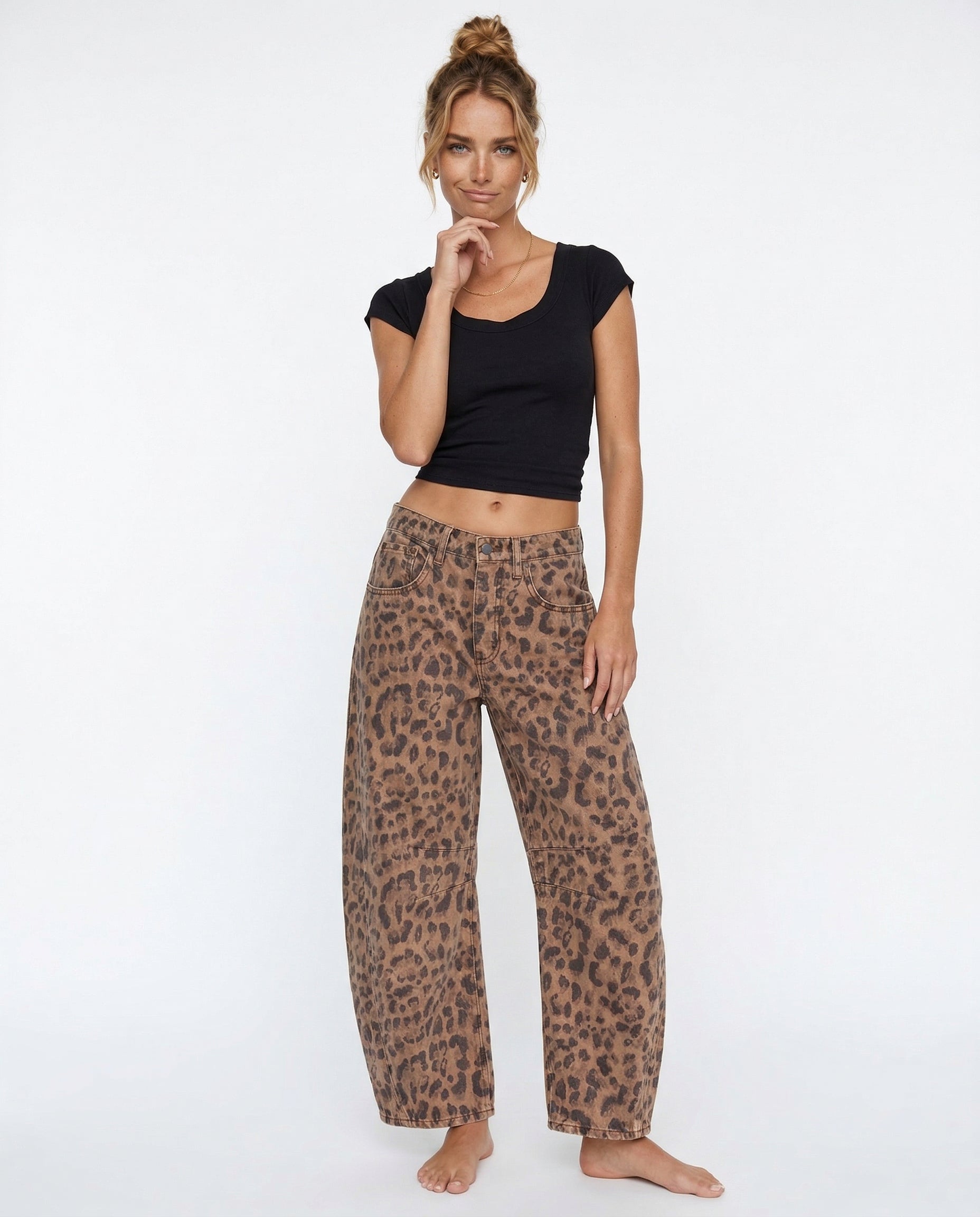 Anna-Berg | Blue Barrel-Leg Denim Jeans
