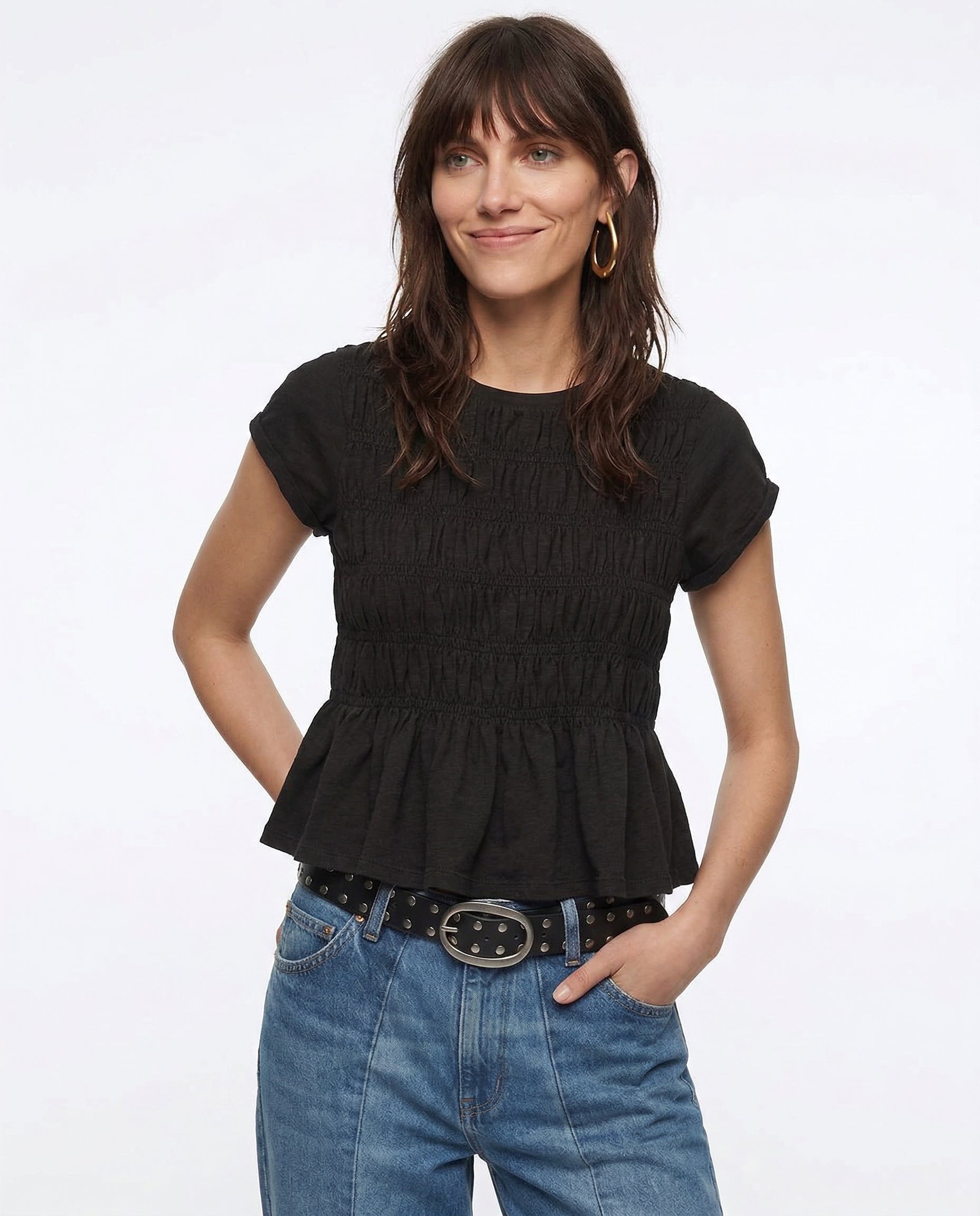 Anna-Berg | Ivory Ruffled Cotton Top